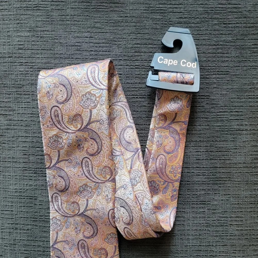 CAPE COD Neckwear Men's  Tie Paisley Pattern with Multicolor Accents